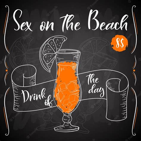 Premium Vector Alcoholc Cocktail Sex On The Beach Party Summer