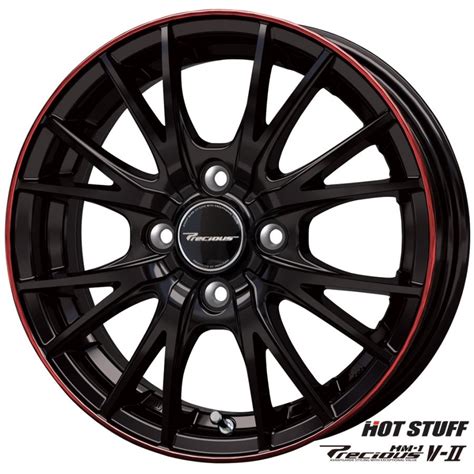 HOT STUFF ホットスタッフ プレシャス HM V II インチ J 穴 PCD BK RC 本セット 送料無料一部地域除 トータルクリエイト