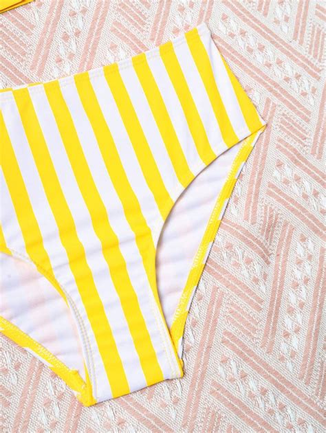 Tween Girls Cutout Stripe Splice Bikini With Separated Bottoms Set Shein Singapore