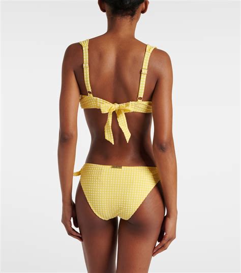 Cape Town Checked Bikini Top In Yellow Heidi Klein Mytheresa