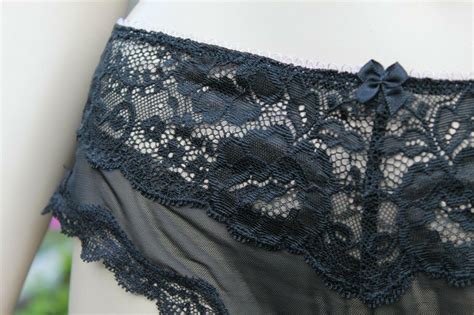 Victoria S Secret Sheer Black Bikini Panties Size Large