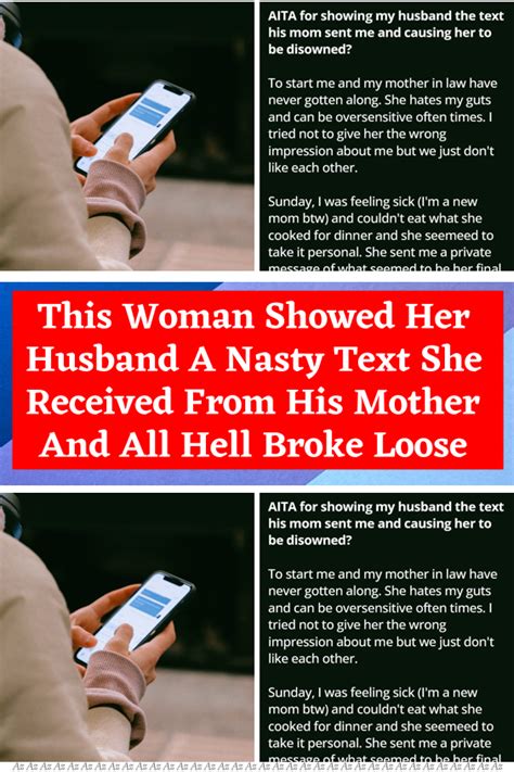 This Woman Showed Her Husband A Nasty Text She Received From His Mother And All Hell Broke Loose