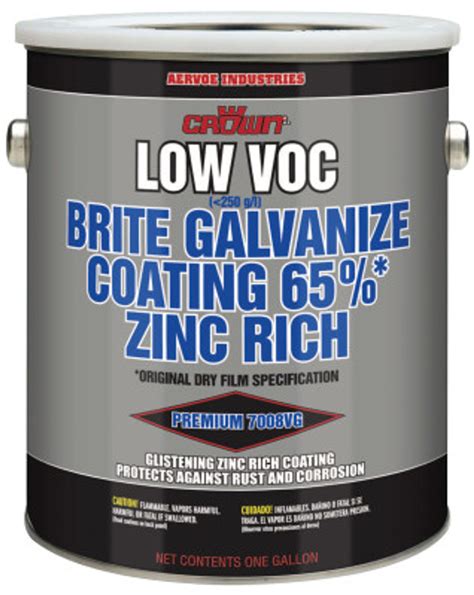 Aervoe Industries Low Voc Brite Galvanize Coating 1 Gallon Can 1 Ga Aft Fasteners