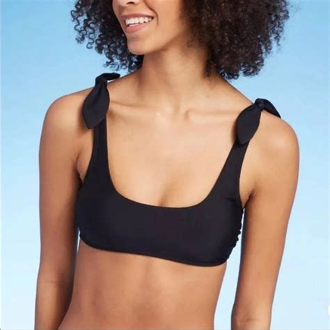 Xhilaration Swim Straps Tie Bralette Black Bikini Top Xhilaration L Poshmark