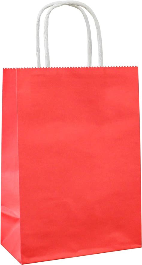 Amazon ADIDO EVA 50 PCS Small Gift Bags Red Kraft Paper Bags With