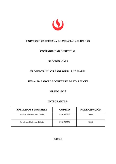 Avance Tf G Universidad Peruana De Ciencias Aplicadas Contabilidad