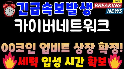 카이버네트워크 저녁긴급 내일아침 큰거옵니다 대폭등 대폭락 정말 심각하다 카이버네트워크 Youtube