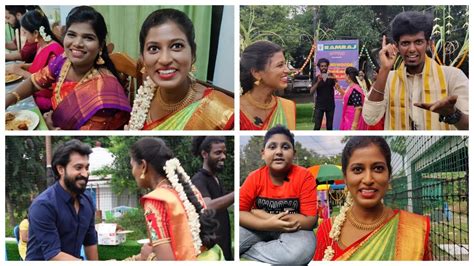 mgr iyya veetil pongal celebration  vijay tv celebrities