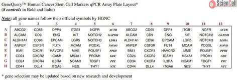 Genequery™ Human Cancer Stem Cell Markers Qpcr Array Kit