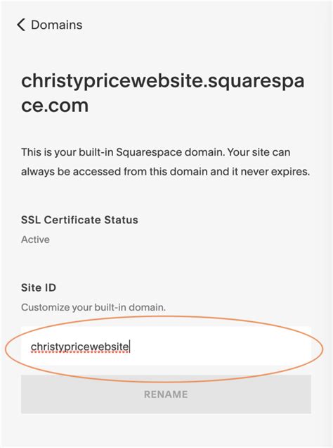 how to change domain name squarespace