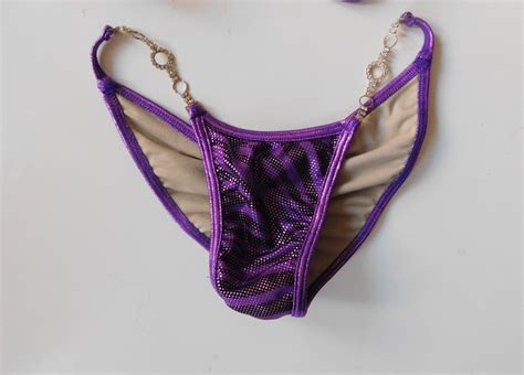 Metallic Purple Shimmer Bikini With Crystal Connectors And Etsy