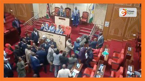 Drama As Nakuru MCAs Engage In A Fist Fight Over Impeachment Motion