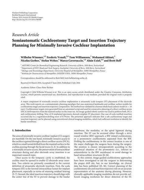SOLUTION: Semiautomatic cochleostomy target and insertion trajectory