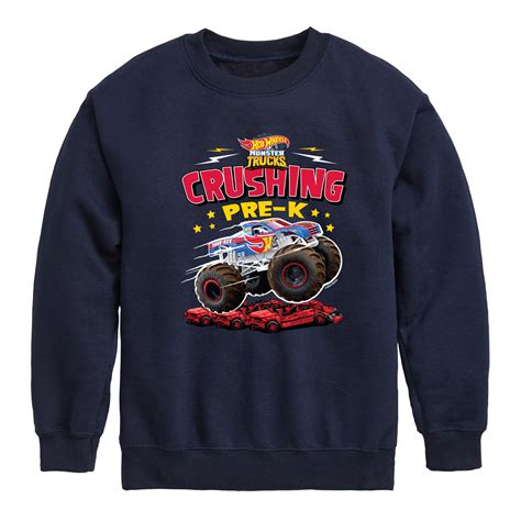 Hot Wheels Crushing Pre K Youth Crewneck Fleece Sweatshirt Walmart