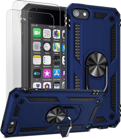 Ulak Ipod Touch 7 Case Ipod Touch 6 Case Hybrid Rugged Shockproof Cover With Built In