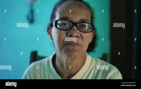 An African American senior woman portrait closeup face. A black elderly ...