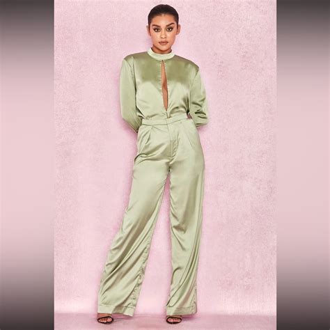 House Of Cb Lani Peppermint Satin Peek A Boob Blous Gem