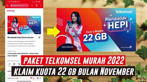 PAKET TELKOMSEL MURAH 2022 PROMO PAKET KUOTA 22GB TELKOMSEL BULAN