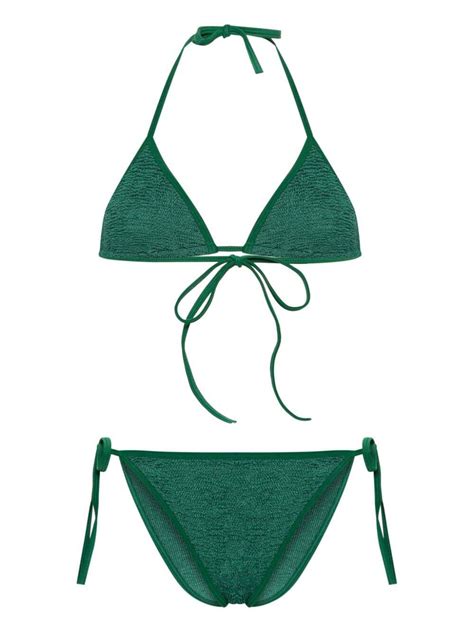 Hunza G Gina Shirred Bikini Green Editorialist