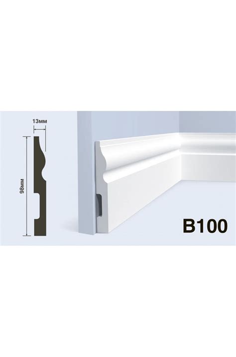 Плинтус напольный полистирол HI WOOD B100 98мм х 13мм х 2,0м купить в ...