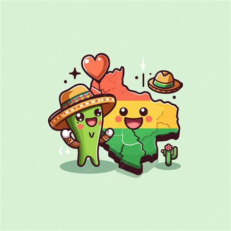 Premium Vector | Cute Bolivia map cartoon vector icon illustration