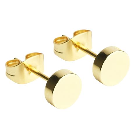 Mini Ohrstecker Gold Modern Edelstahl Ohrringe Rund Kleine Stecker