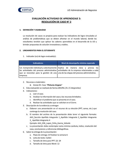 Lineamientos de evaluación AA3 EVALUACIÓN ACTIVIDAD DE APRENDIZAJE 3