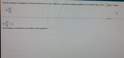Solved Use the properties of logarithms to write the | Chegg.com