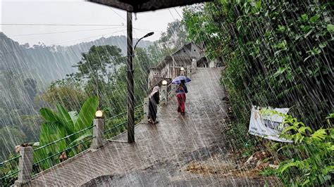 heavy rain  thunderstorms  indonesian cliffside village walk