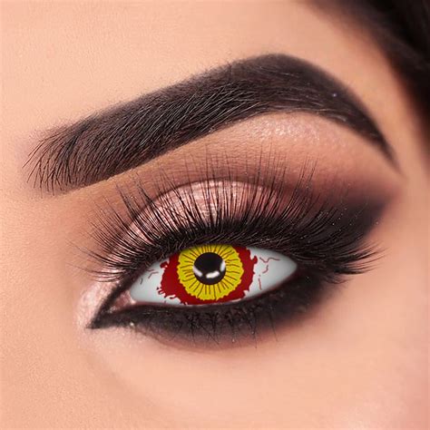 22mm Fever Yellow And Red Sclera Lenses Beacolors