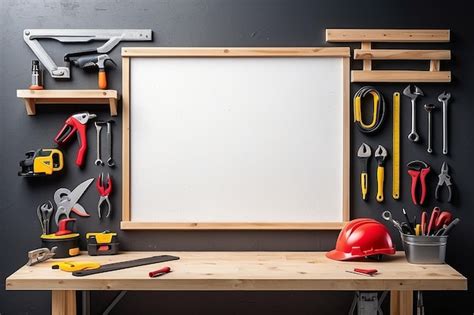 Premium Photo Garage Workshop Tool Board Mockup