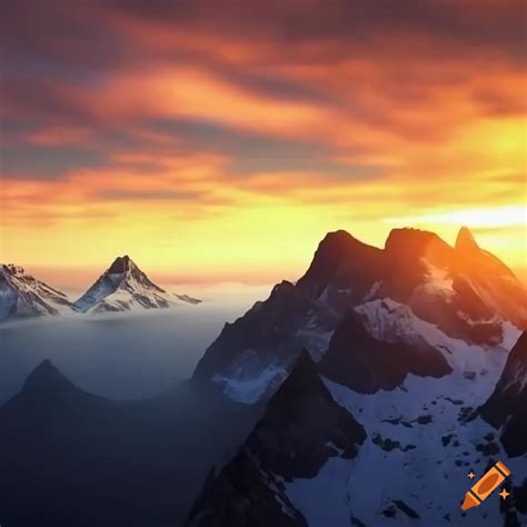 Sunrise Over Mountains On Craiyon