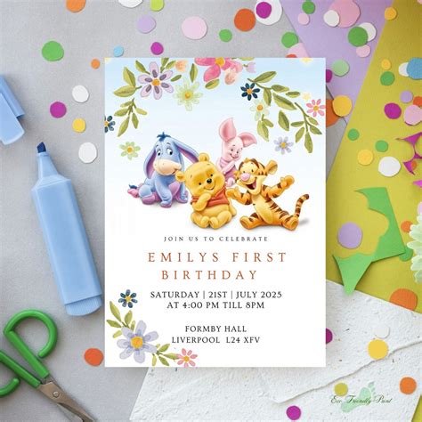 Winnie the Pooh Invitation, Winnie the Pooh Birthday Invitations ...