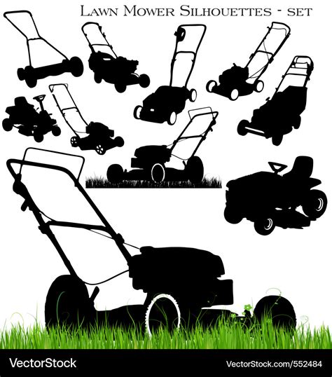 Lawn mower set Royalty Free Vector Image - VectorStock