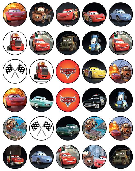 Buy 30 X Edible Cupcake Toppers Cars Lightning Mcqueen Themed