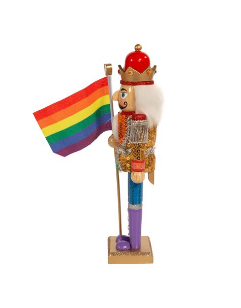Kurt Adler Gay Pride Nutcracker Holding Pride Flag Inch Digs N Gifts