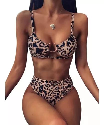 Dama De Bikini De Traje De Ba O De Leopardo Sexy Pieza Env O Gratis