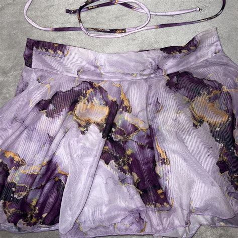 Purple And Pink Tie Dye Mini Skirt And Bikini Top Depop