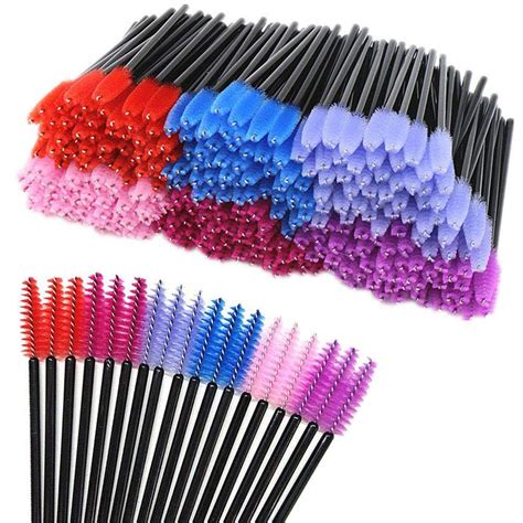 Onwon 120 Pieces Disposable Mascara Brushes Bendable Eyelash Wands Multicolored Eye