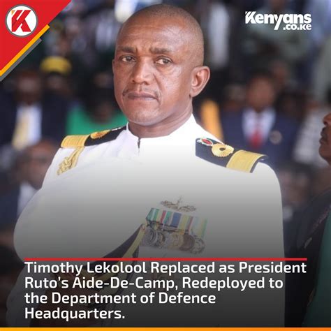 Kenyans.co.ke on Twitter: "Timothy Lekolool replaced as President Ruto