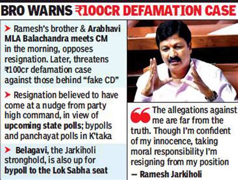 Sex Scandal Ramesh Jarkiholi Quits As Minister On Party Nudge Bengaluru News Times Of India