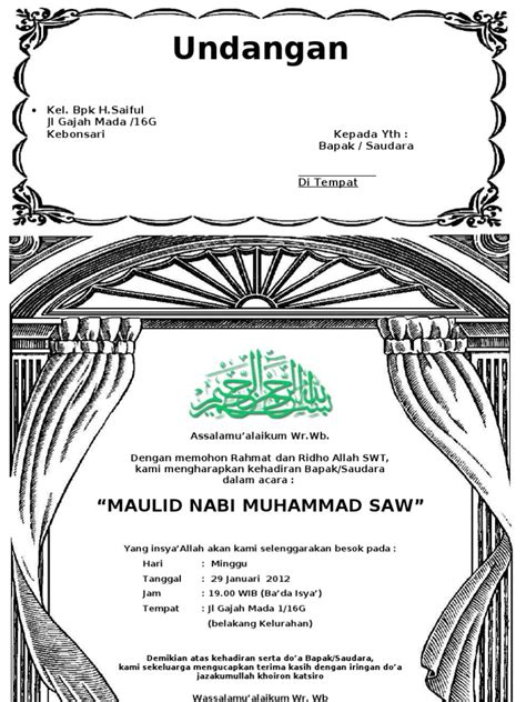 Undangan Maulid Nabi