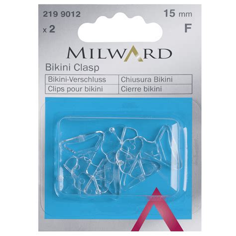 Milward Pre Packed Bra Bikini Clip Mm Clover Clear Transparent Pack Of