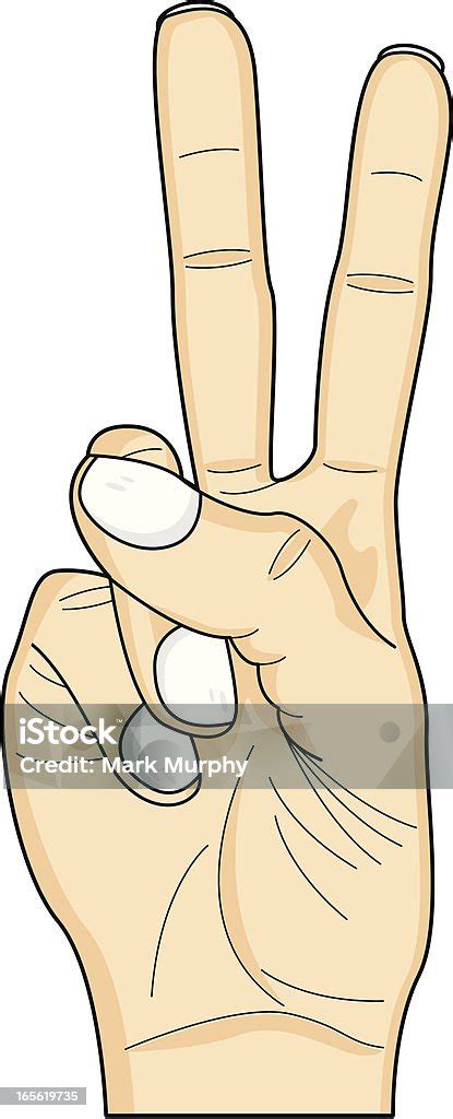 Hand Making V Sign Stock Illustration Download Image Now Cut Out