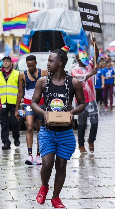 A Member Of Munich Rainbow Refugees Attending The Gay Pride Parade Also Known As Christopher