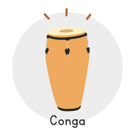Conga Clipart Cartoon Style Simple Cute Brown Wooden Conga Cuban