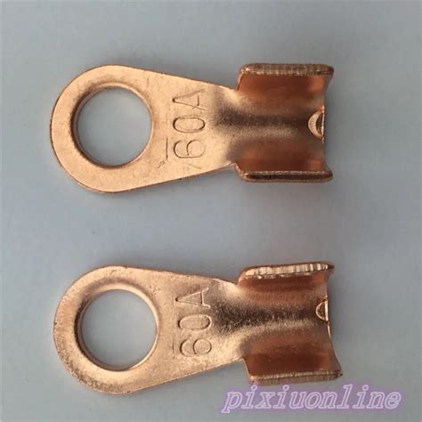 10pcs For 4 16Wire 60A 8mm Dia Copper Circular Splice Terminal L5Y Wire Naked Connector High