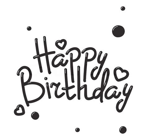 Happy Birthday Black And White Clipart