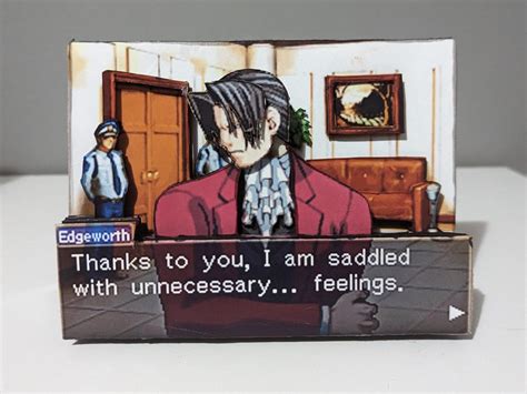Ace Attorney Phoenix Wright Miles Edgeworth Shadow Box 3d Art