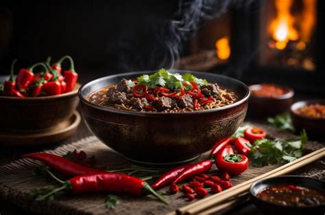 Premium Photo Tempting Hot Spicy Noodles